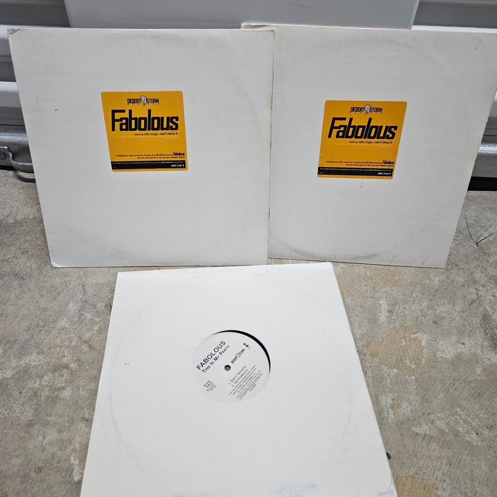 Lot of 3 Fabolous – Can't Deny It / This Is My Party ELEKTRA 33 12" Promo EX/EX